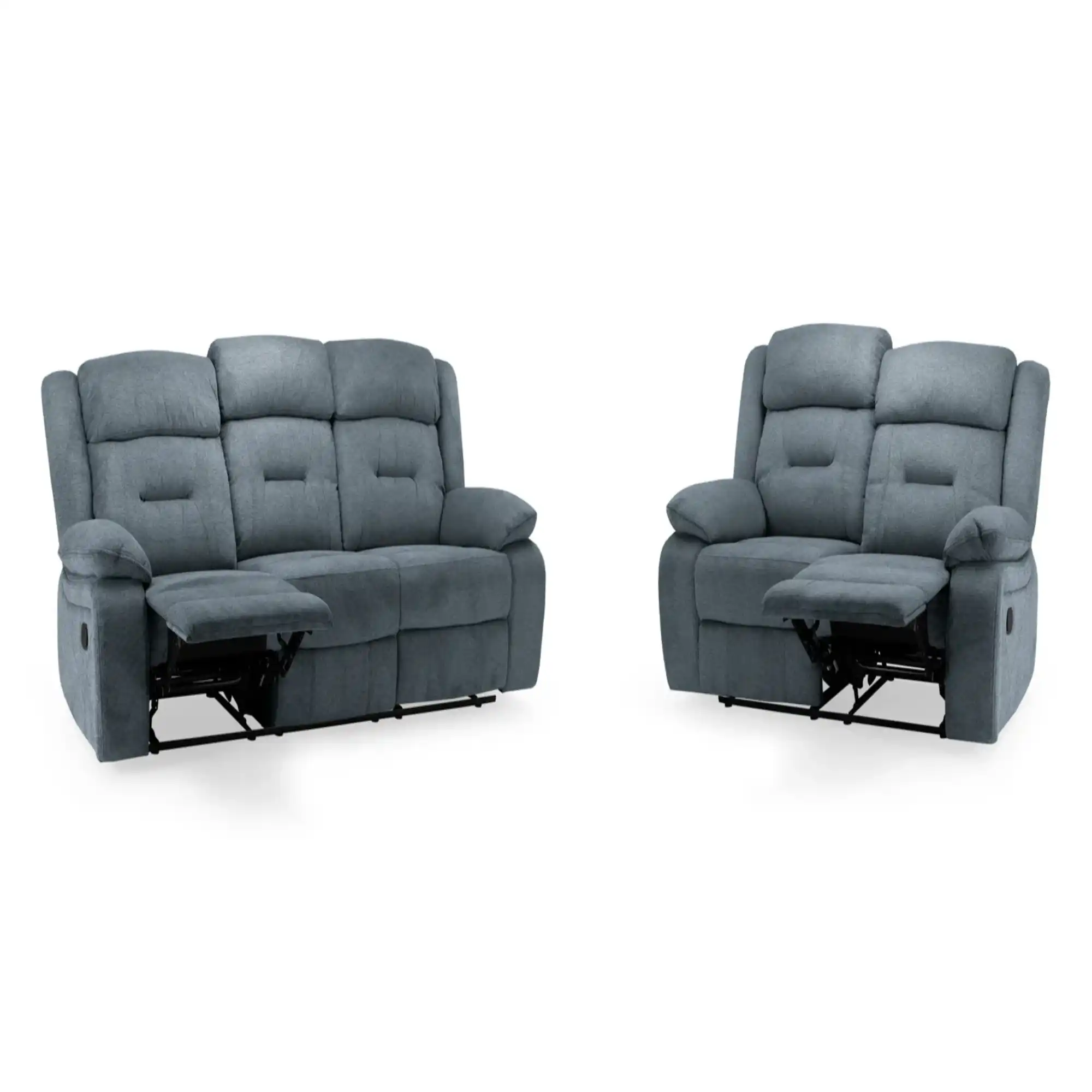 NovieReclinerSofaGreyFabric3_2SetKF_1