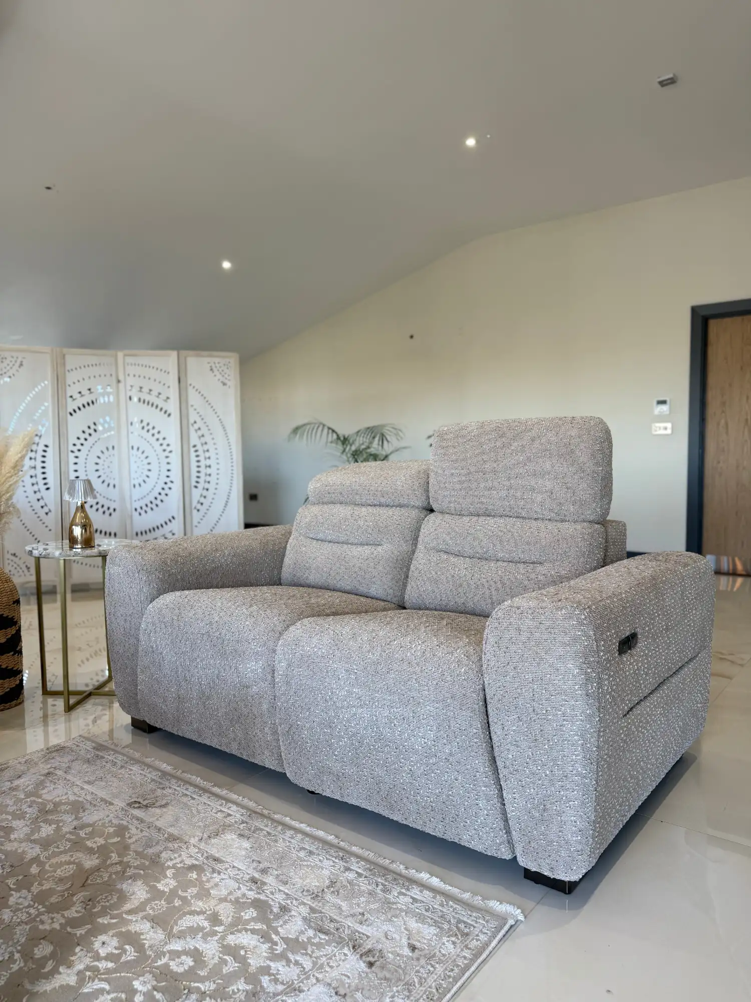 TokyoElectricReclinerBeige2Seater1