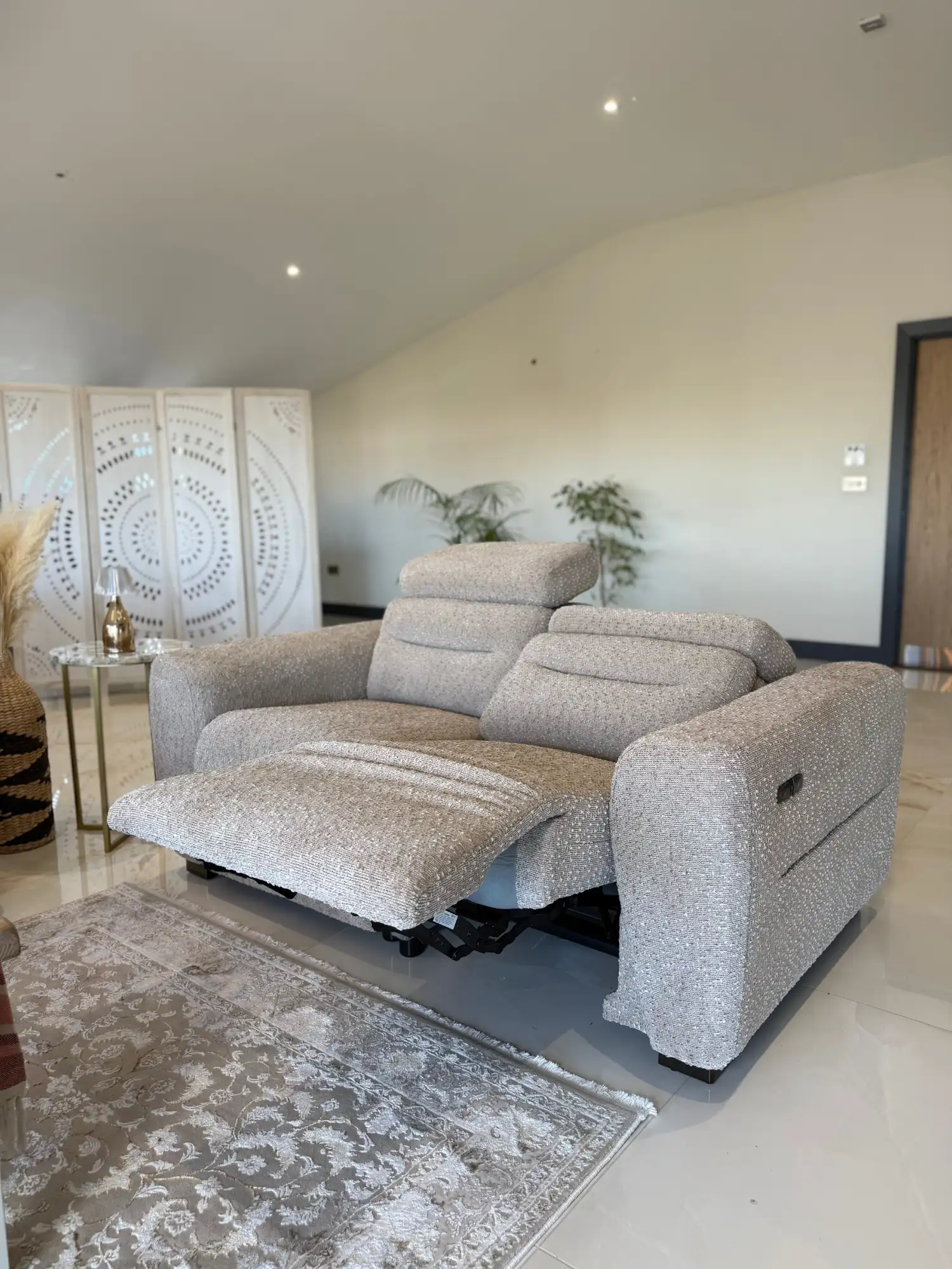 TokyoElectricReclinerBeige2Seater2