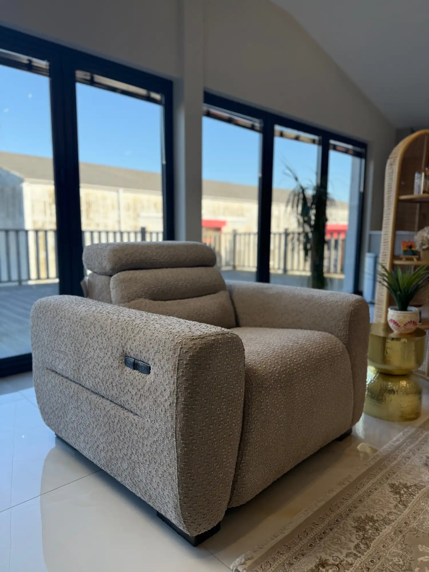 TokyoElectricReclinerBeigeArmchair1